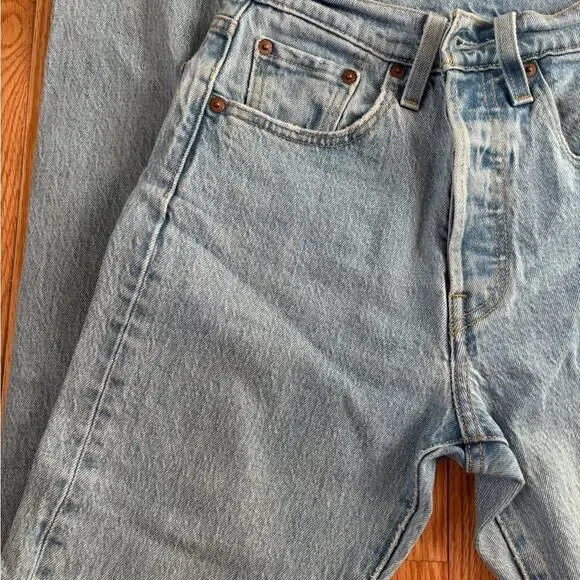 Women's Light Blue Straight Leg Jeans - Picture 1 of 11